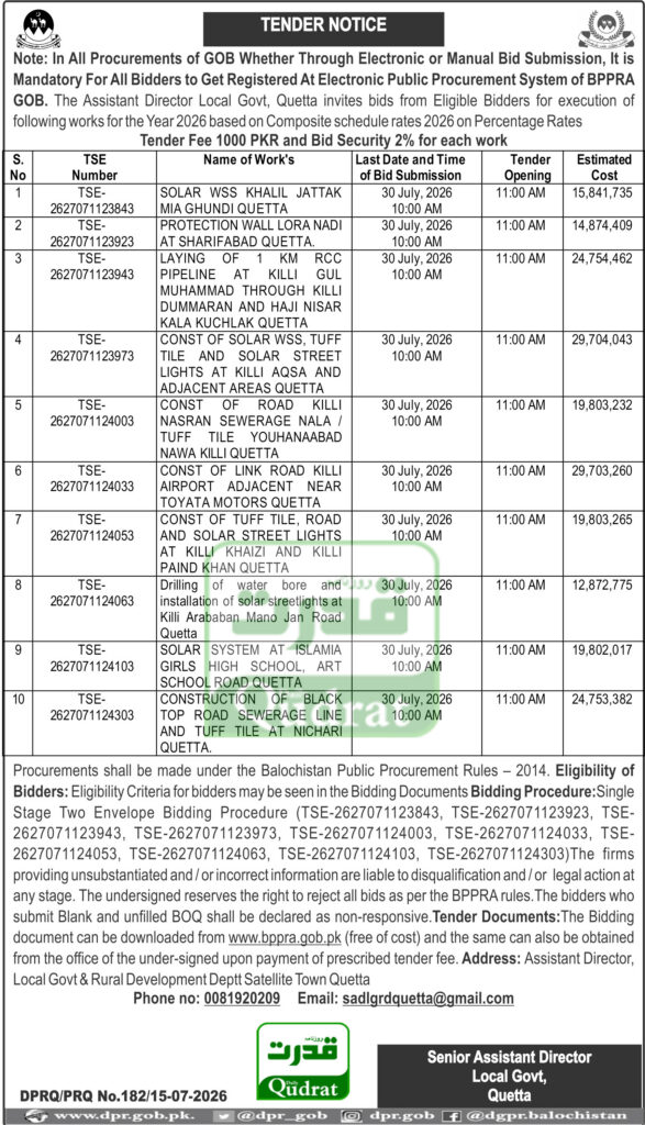 TENDER NOTICE