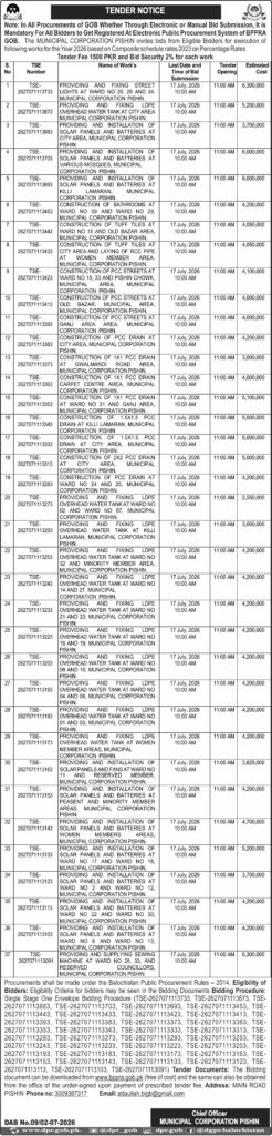 TENDER NOTICE
