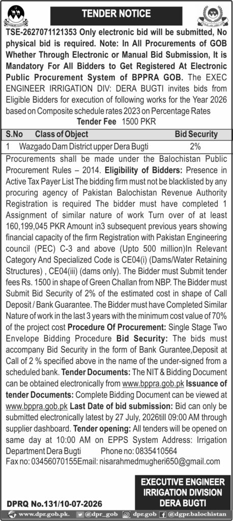 TENDER NOTICE